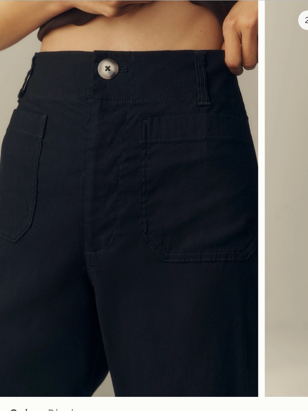 Maeve Colette High-Rise Wide-Leg Pants in Black - Picture 2 of 7